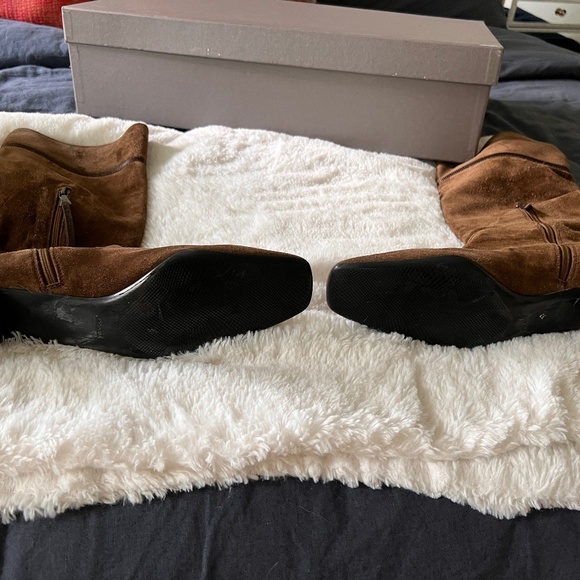 Prada Suede Square-Toe Boots - Picture 5 of 12